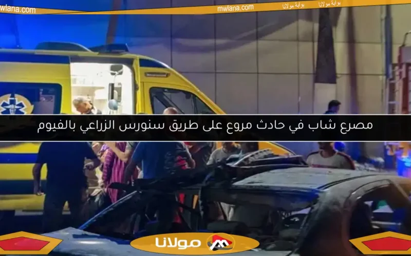 مصرع شاب في حادث مروع على طريق سنورس الزراعي بالفيوم