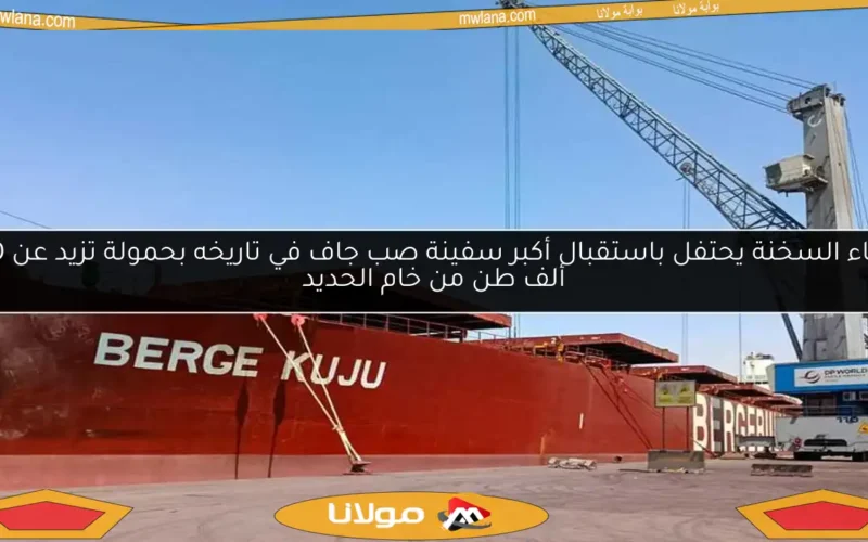 ميناء السخنة يحتفل باستقبال أكبر سفينة صب جاف في تاريخه بحمولة تزيد عن 180 ألف طن من خام الحديد