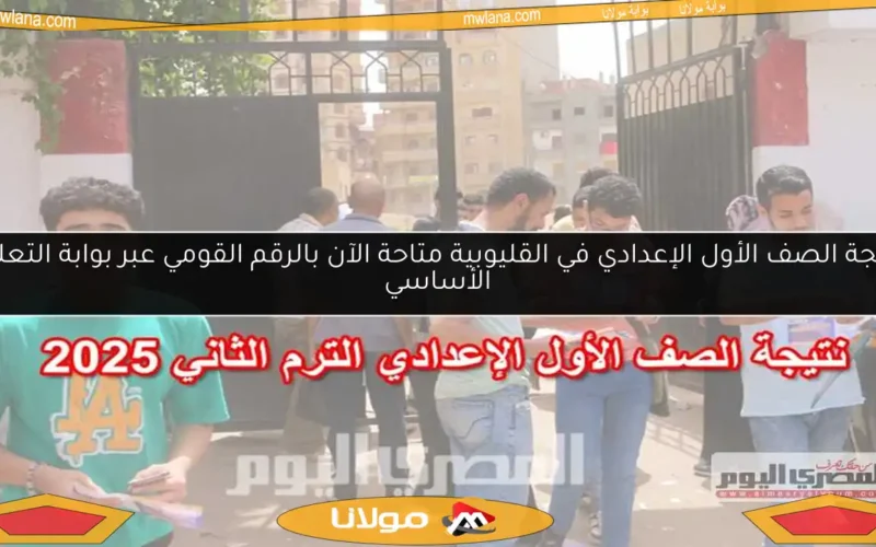 نتيجة الصف الأول الإعدادي في القليوبية متاحة الآن بالرقم القومي عبر بوابة التعليم الأساسي