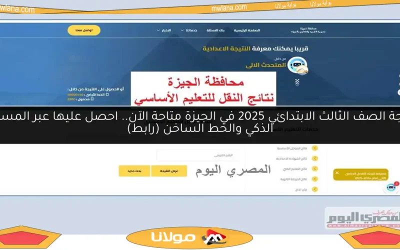 نتيجة الصف الثالث الابتدائي 2025 في الجيزة متاحة الآن.. احصل عليها عبر المساعد الذكي والخط الساخن (رابط)