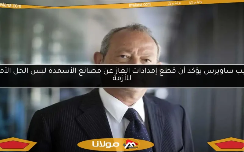 نجيب ساويرس يؤكد أن قطع إمدادات الغاز عن مصانع الأسمدة ليس الحل الأمثل للأزمة