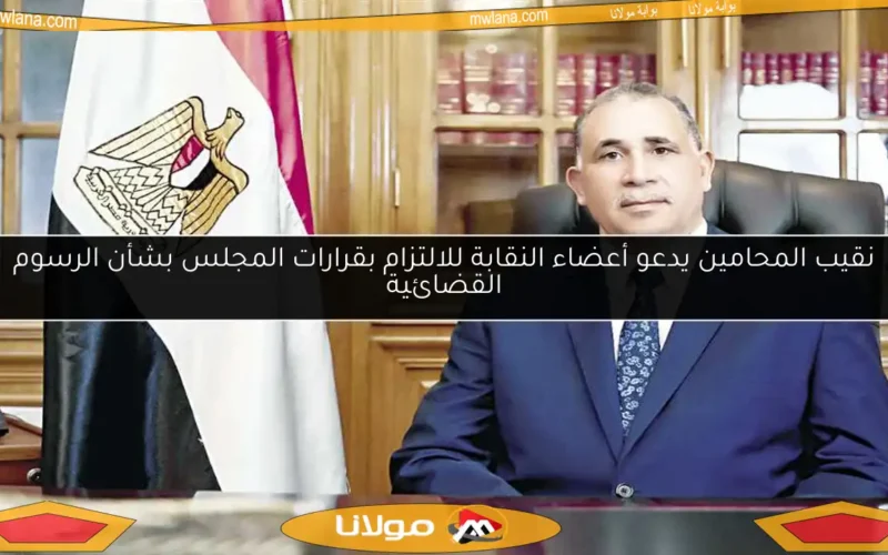 نقيب المحامين يدعو أعضاء النقابة للالتزام بقرارات المجلس بشأن الرسوم القضائية