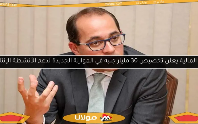 وزير المالية يعلن تخصيص 30 مليار جنيه في الموازنة الجديدة لدعم الأنشطة الإنتاجية