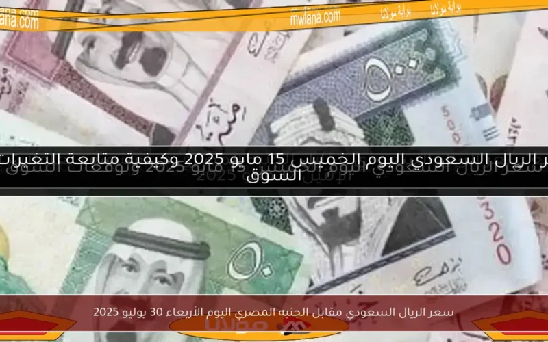 سعر الريال السعودي مقابل الجنيه المصري اليوم الأربعاء 30 يوليو 2025