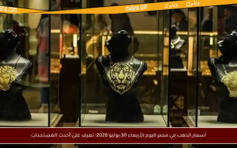 أسعار الذهب في مصر اليوم الأربعاء 30 يوليو 2028: تعرف على أحدث المستجدات