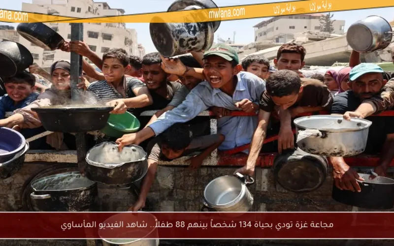 مجاعة غزة تودي بحياة 134 شخصاً بينهم 88 طفلاً.. شاهد الفيديو المأساوي