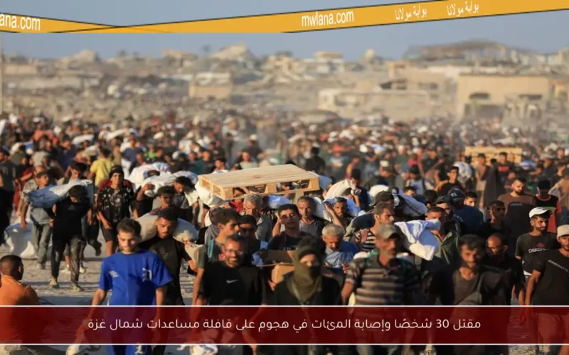 مقتل 30 شخصًا وإصابة المئات في هجوم على قافلة مساعدات شمال غزة