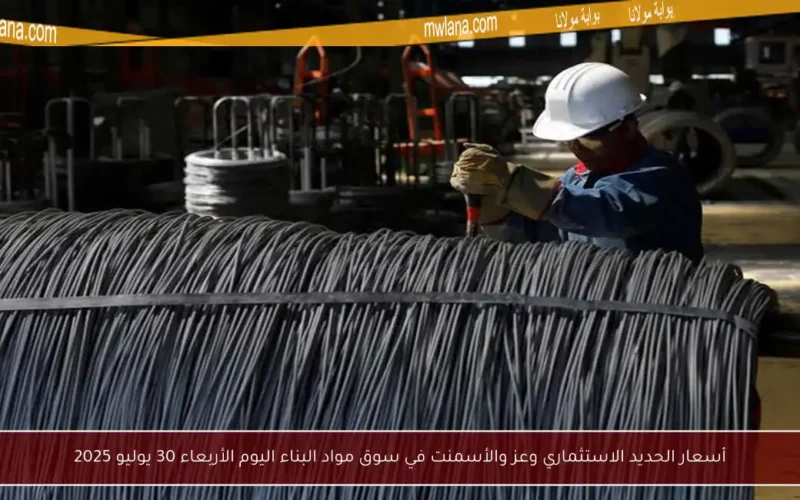 أسعار الحديد الاستثماري وعز والأسمنت في سوق مواد البناء اليوم الأربعاء 30 يوليو 2025