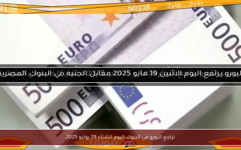 تراجع اليورو في البنوك اليوم الثلاثاء 29 يوليو 2025