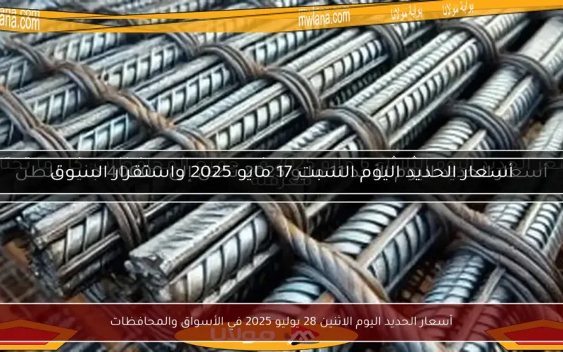أسعار الحديد اليوم الاثنين 28 يوليو 2025 في الأسواق والمحافظات