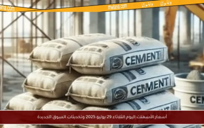أسعار الأسمنت اليوم الثلاثاء 29 يوليو 2025 وتحديثات السوق الجديدة
