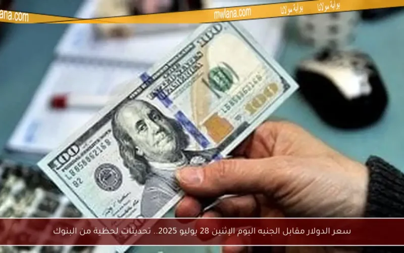 سعر الدولار مقابل الجنيه اليوم الإثنين 28 يوليو 2025.. تحديثات لحظية من البنوك