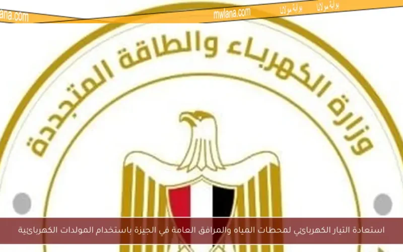 استعادة التيار الكهربائي لمحطات المياه والمرافق العامة في الجيزة باستخدام المولدات الكهربائية