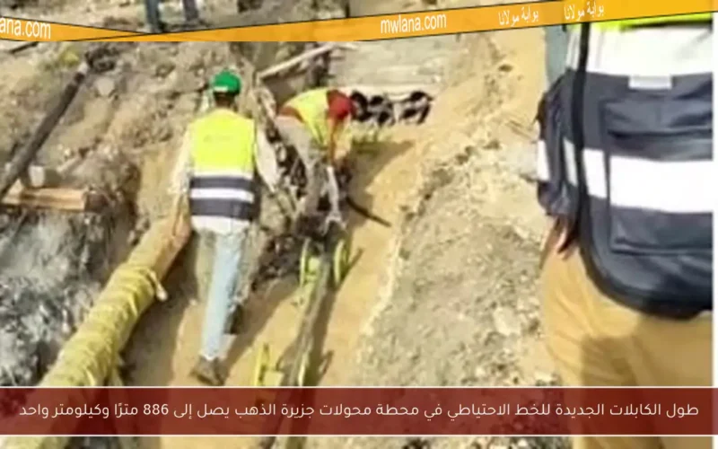طول الكابلات الجديدة للخط الاحتياطي في محطة محولات جزيرة الذهب يصل إلى 886 مترًا وكيلومتر واحد