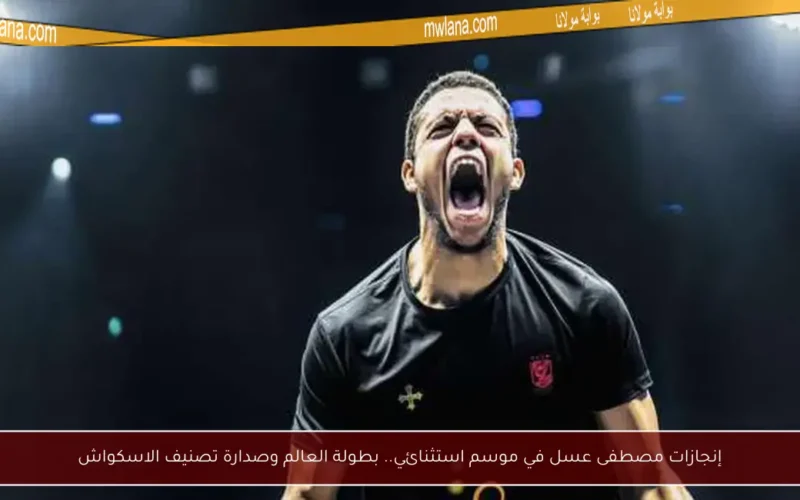 إنجازات مصطفى عسل في موسم استثنائي.. بطولة العالم وصدارة تصنيف الاسكواش