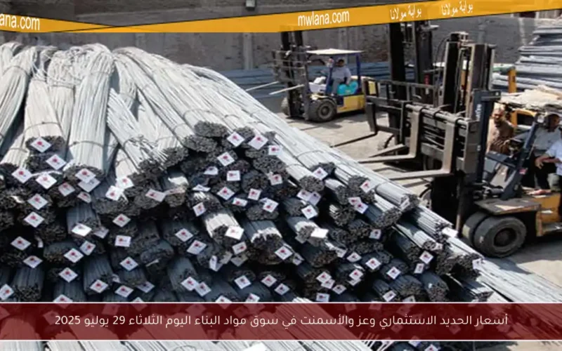 أسعار الحديد الاستثماري وعز والأسمنت في سوق مواد البناء اليوم الثلاثاء 29 يوليو 2025