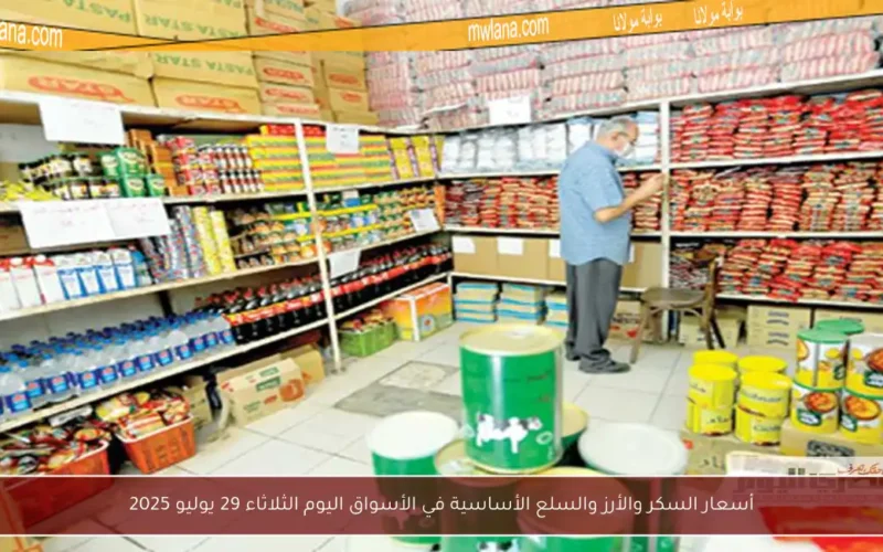 أسعار السكر والأرز والسلع الأساسية في الأسواق اليوم الثلاثاء 29 يوليو 2025
