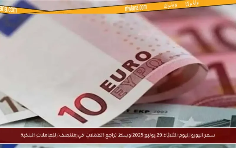 سعر اليورو اليوم الثلاثاء 29 يوليو 2025 وسط تراجع العملات في منتصف التعاملات البنكية