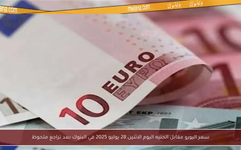 سعر اليورو مقابل الجنيه اليوم الاثنين 28 يوليو 2025 في البنوك بعد تراجع ملحوظ