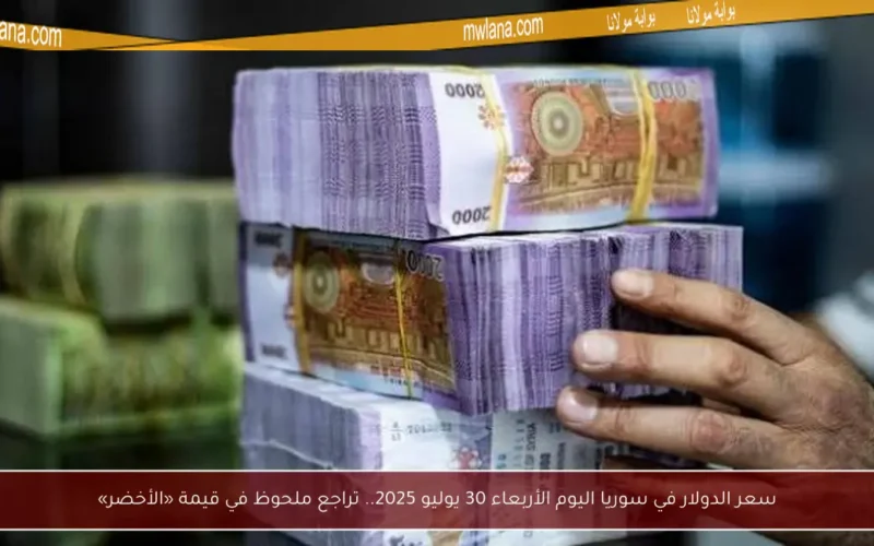 سعر الدولار في سوريا اليوم الأربعاء 30 يوليو 2025.. تراجع ملحوظ في قيمة «الأخضر»