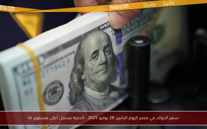 سعر الدولار في مصر اليوم الإثنين 28 يوليو 2025.. الجنيه يسجل أعلى مستوى له