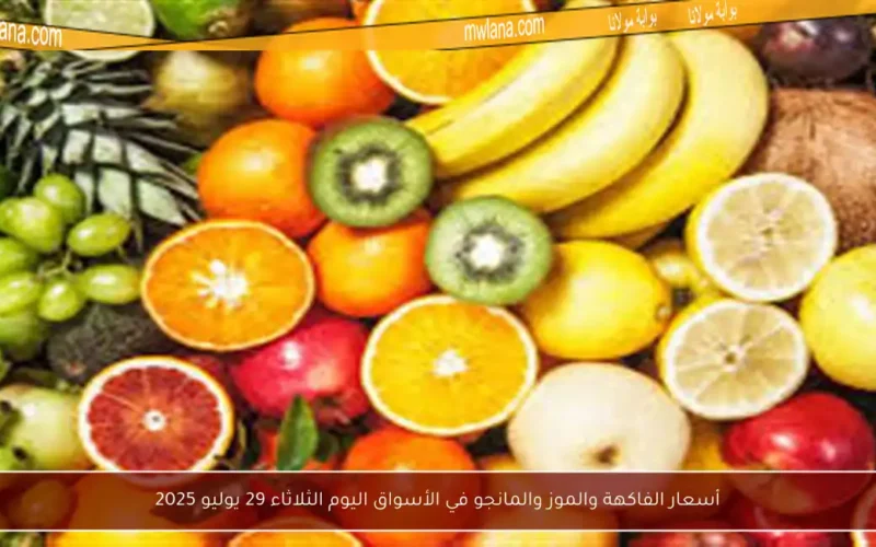 أسعار الفاكهة والموز والمانجو في الأسواق اليوم الثلاثاء 29 يوليو 2025