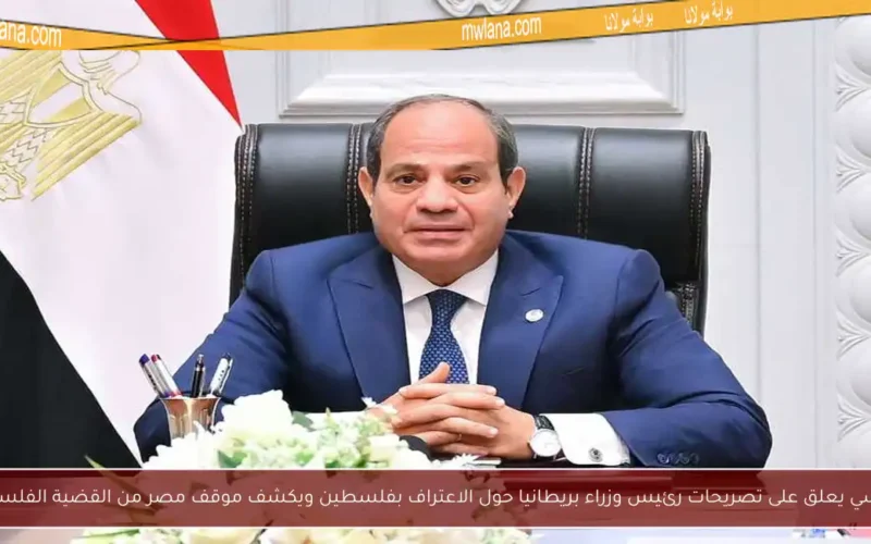 السيسي يعلق على تصريحات رئيس وزراء بريطانيا حول الاعتراف بفلسطين ويكشف موقف مصر من القضية الفلسطينية