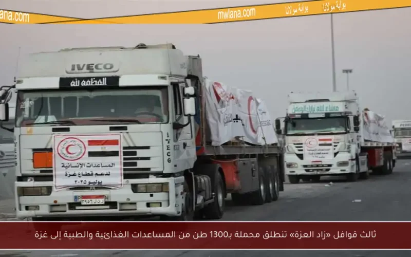 ثالث قوافل «زاد العزة» تنطلق محملة بـ1300 طن من المساعدات الغذائية والطبية إلى غزة