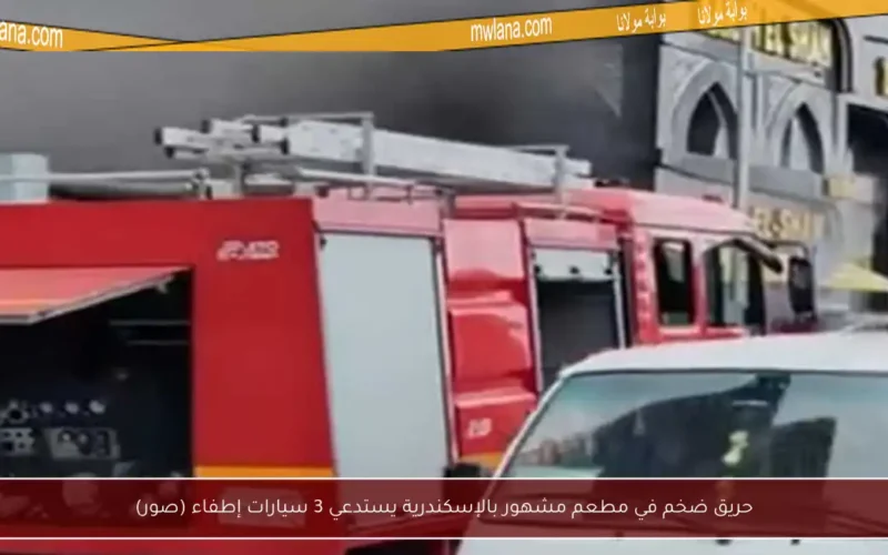 حريق ضخم في مطعم مشهور بالإسكندرية يستدعي 3 سيارات إطفاء (صور)