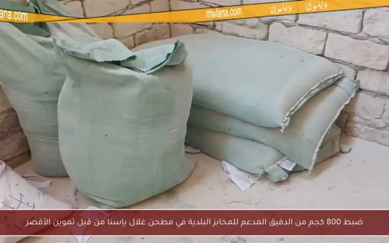 ضبط 800 كجم من الدقيق المدعم للمخابز البلدية في مطحن غلال بإسنا من قبل تموين الأقصر