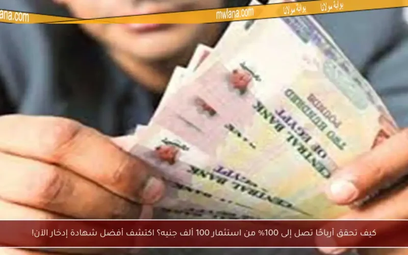 كيف تحقق أرباحًا تصل إلى 100% من استثمار 100 ألف جنيه؟ اكتشف أفضل شهادة إدخار الآن!