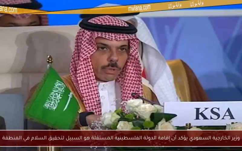 وزير الخارجية السعودي يؤكد أن إقامة الدولة الفلسطينية المستقلة هو السبيل لتحقيق السلام في المنطقة