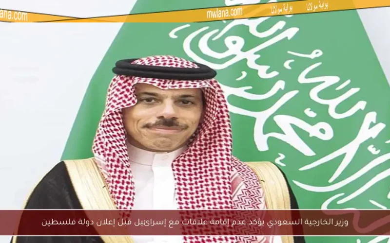 وزير الخارجية السعودي يؤكد عدم إقامة علاقات مع إسرائيل قبل إعلان دولة فلسطين