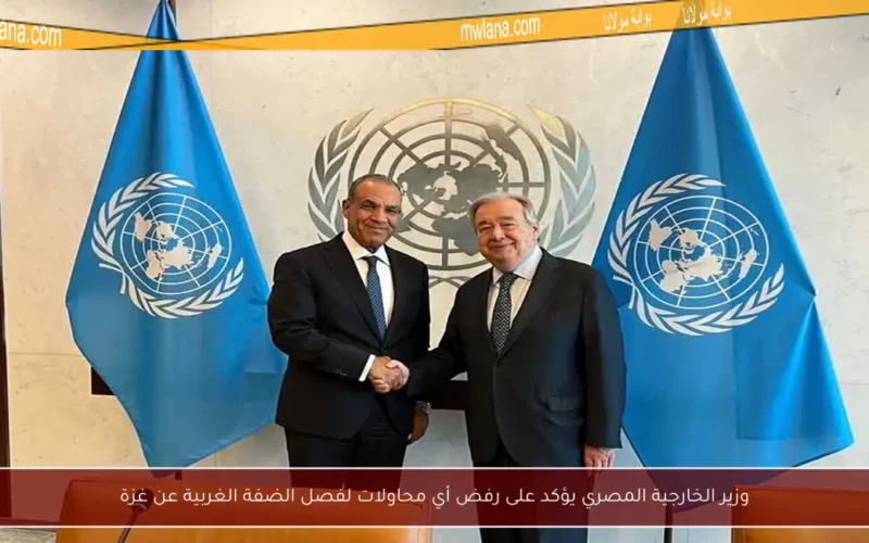 وزير الخارجية المصري يؤكد على رفض أي محاولات لفصل الضفة الغربية عن غزة