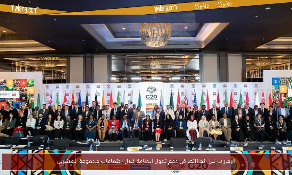 الإمارات تبرز إنجازاتها في دعم تحول الطاقة خلال اجتماعات مجموعة العشرين
