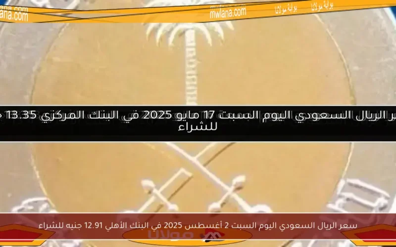 سعر الريال السعودي اليوم السبت 2 أغسطس 2025 في البنك الأهلي 12.91 جنيه للشراء