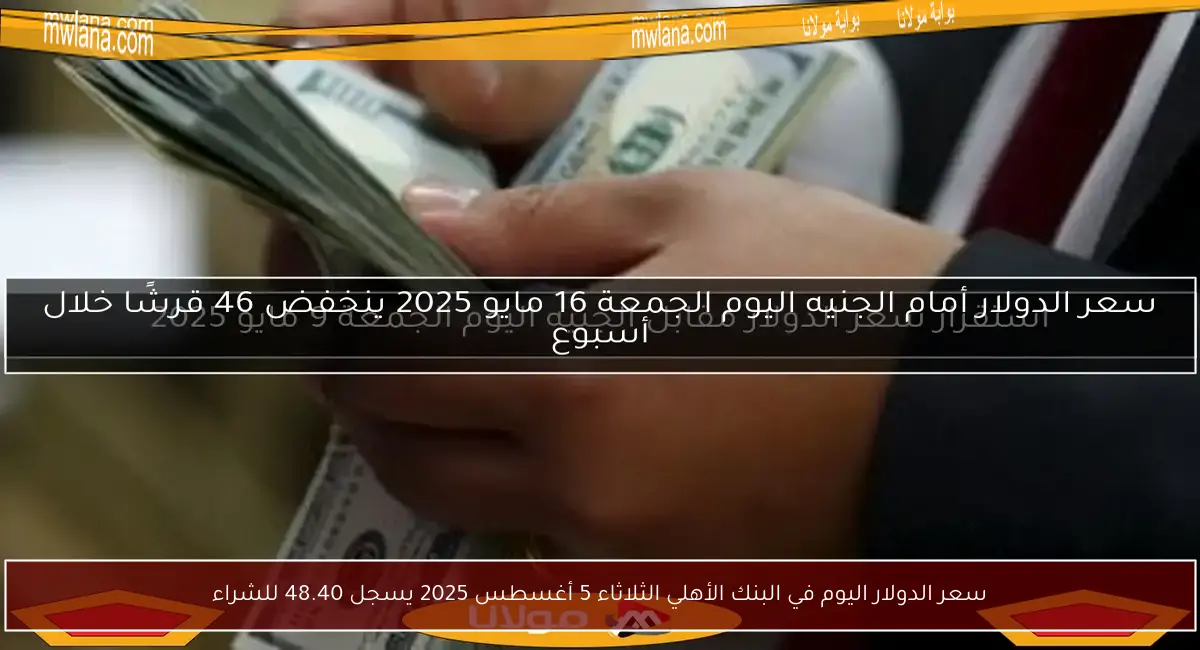 سعر الدولار اليوم في البنك الأهلي الثلاثاء 5 أغسطس 2025 يسجل 48.40 للشراء
