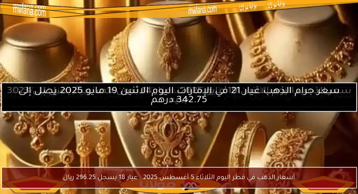 أسعار الذهب في قطر اليوم الثلاثاء 5 أغسطس 2025.. عيار 18 يسجل 296.25 ريال