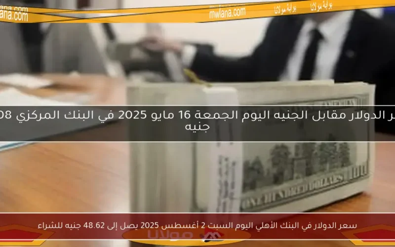 سعر الدولار في البنك الأهلي اليوم السبت 2 أغسطس 2025 يصل إلى 48.62 جنيه للشراء