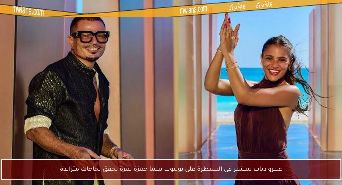 عمرو دياب يستمر في السيطرة على يوتيوب بينما حمزة نمرة يحقق نجاحات متزايدة