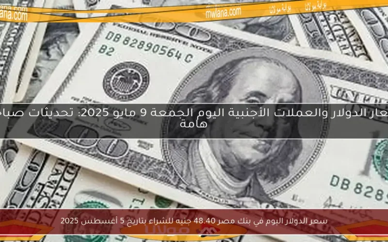 سعر الدولار اليوم في بنك مصر 48.40 جنيه للشراء بتاريخ 5 أغسطس 2025