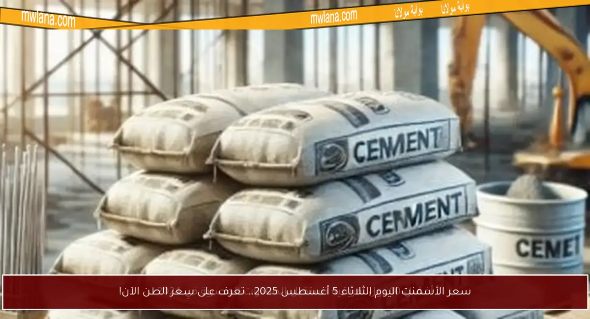 سعر الأسمنت اليوم الثلاثاء 5 أغسطس 2025.. تعرف على سعر الطن الآن!