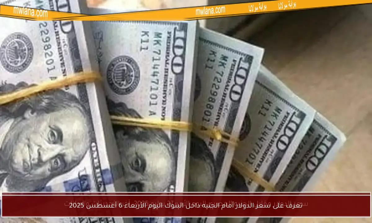 تعرف على سعر الدولار أمام الجنيه داخل البنوك اليوم الأربعاء 6 أغسطس 2025