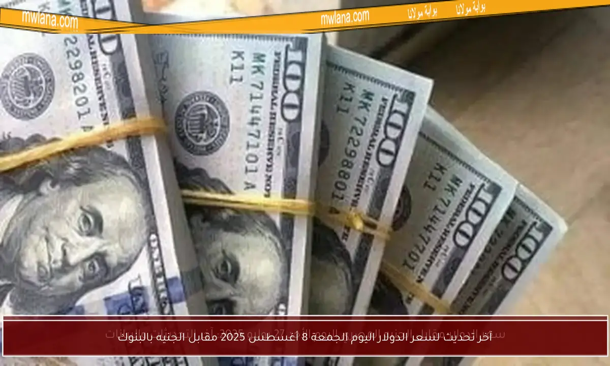 آخر تحديث لسعر الدولار اليوم الجمعة 8 أغسطس 2025 مقابل الجنيه بالبنوك