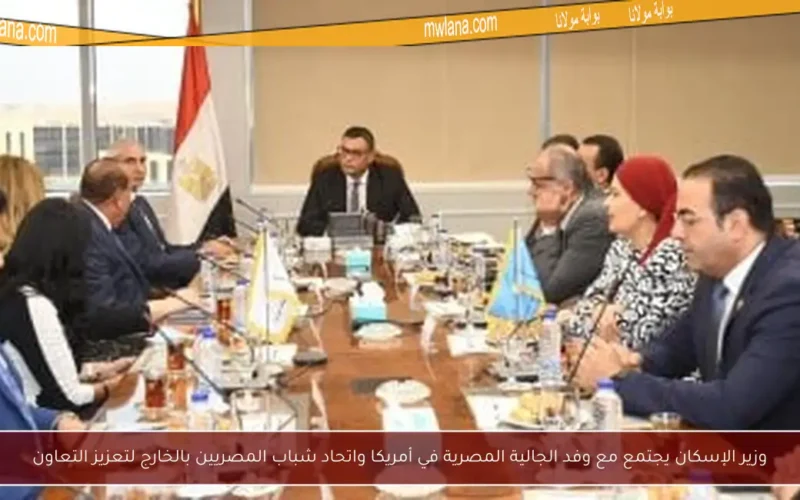 وزير الإسكان يجتمع مع وفد الجالية المصرية في أمريكا واتحاد شباب المصريين بالخارج لتعزيز التعاون