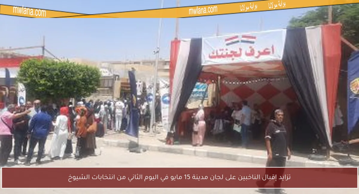 تزايد إقبال الناخبين على لجان مدينة 15 مايو في اليوم الثاني من انتخابات الشيوخ