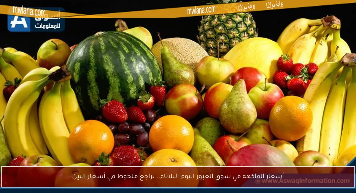 أسعار الفاكهة في سوق العبور اليوم الثلاثاء.. تراجع ملحوظ في أسعار التين