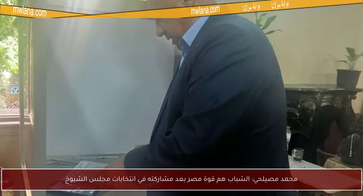 محمد مصيلحي: الشباب هم قوة مصر بعد مشاركته في انتخابات مجلس الشيوخ