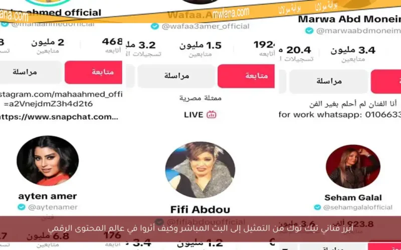أبرز فناني تيك توك من التمثيل إلى البث المباشر وكيف أثروا في عالم المحتوى الرقمي