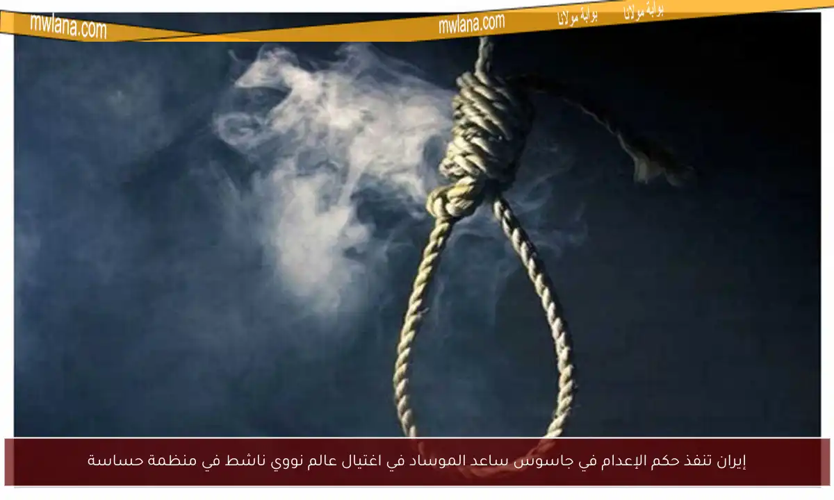 إيران تنفذ حكم الإعدام في جاسوس ساعد الموساد في اغتيال عالم نووي ناشط في منظمة حساسة
